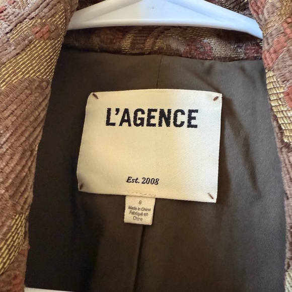 L’AGENCE Jen Cropped Blazer Multi Tapestry Sz 6 - Picture 8 of 9